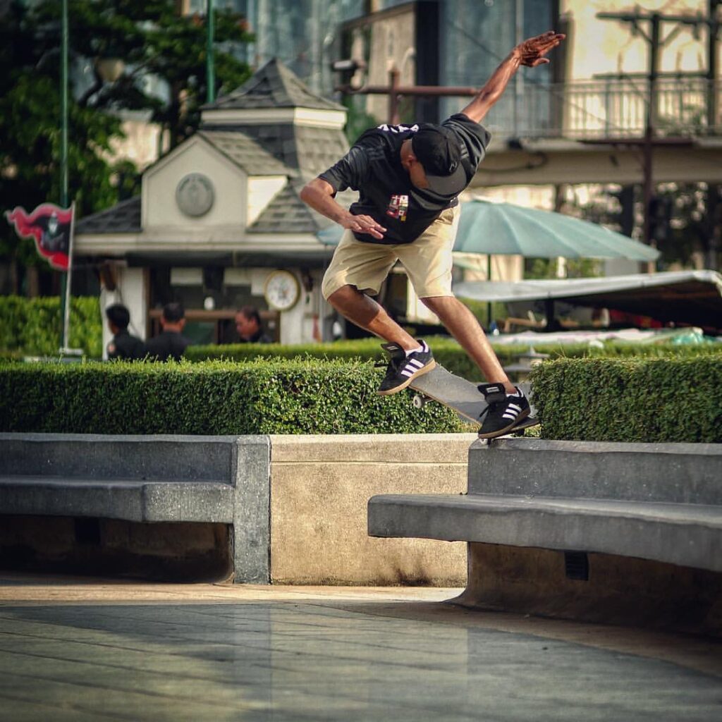 Anthony Claravall The No Comply Network Interview Images Rodrigo Switch Backside 180 Nosegrind Bangkok Thailand Shot by Anthony
